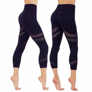 Sexy seamless 7/8 mesh leggings